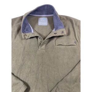 Free Fly Mens Bamboo Performance Fleece Snap Pullover Olive Green XL